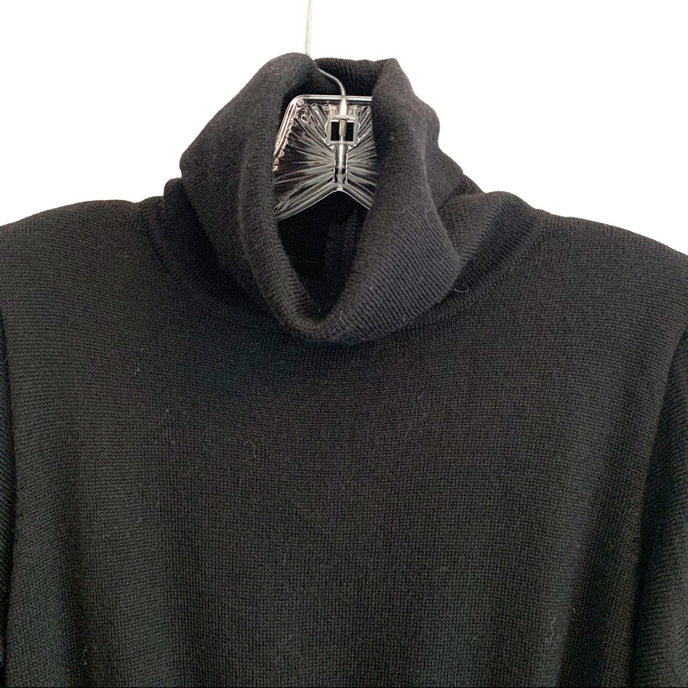 MISS BERGDORF NOW VINTAGE BLACK TURTLE NECK DRESS - Picture 6 of 7